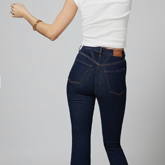 River island blue high waisted tummy hold flare jean - Picture 2 of 2